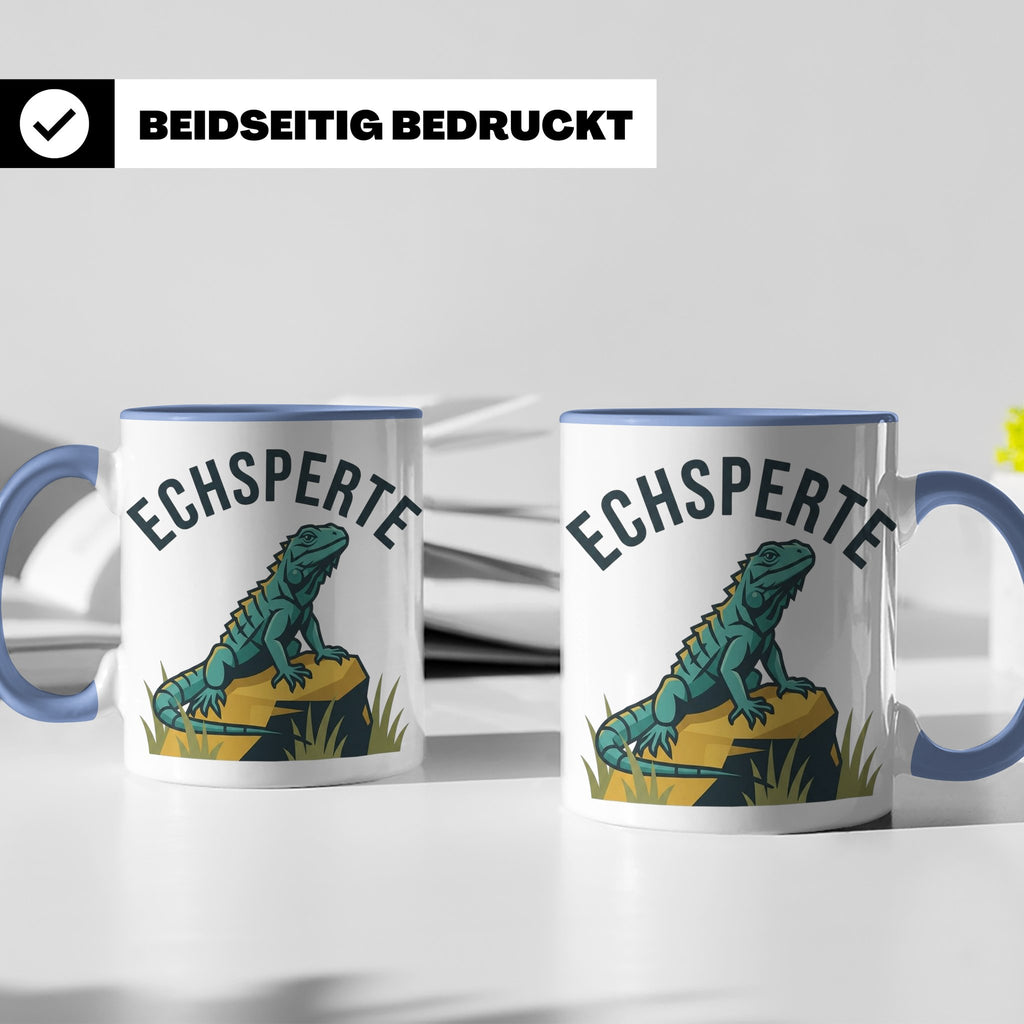 Echsperte Tasse für Reptilienhalter, lustiges Wortspiel mit  – Blau [farbe:blau]