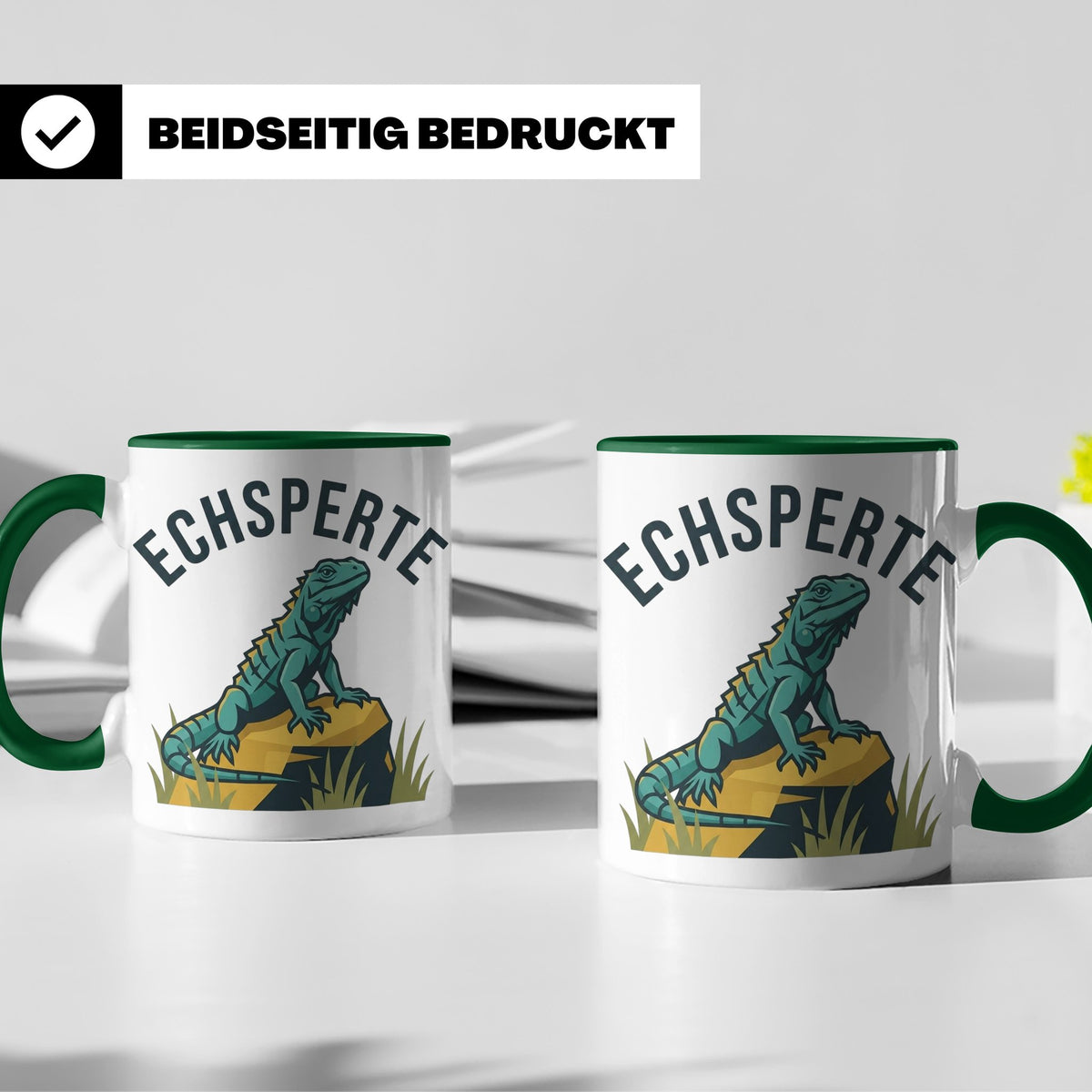 Echsperte Tasse für Reptilienhalter, lustiges Wortspiel mit  – Grün [farbe:grün]