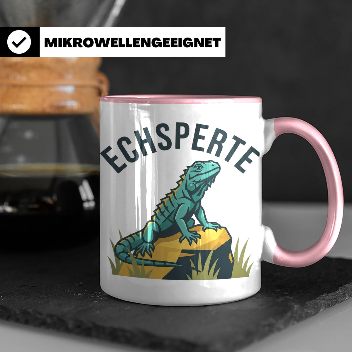 Echsperte Tasse für Reptilienhalter, lustiges Wortspiel mit  – Rosa [farbe:rosa]