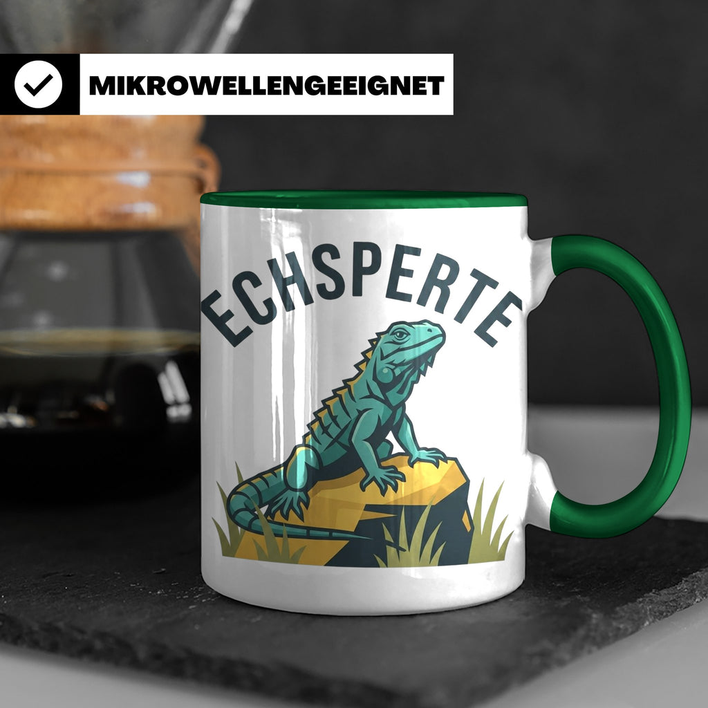 Echsperte Tasse für Reptilienhalter, lustiges Wortspiel mit  – Grün [farbe:grün]