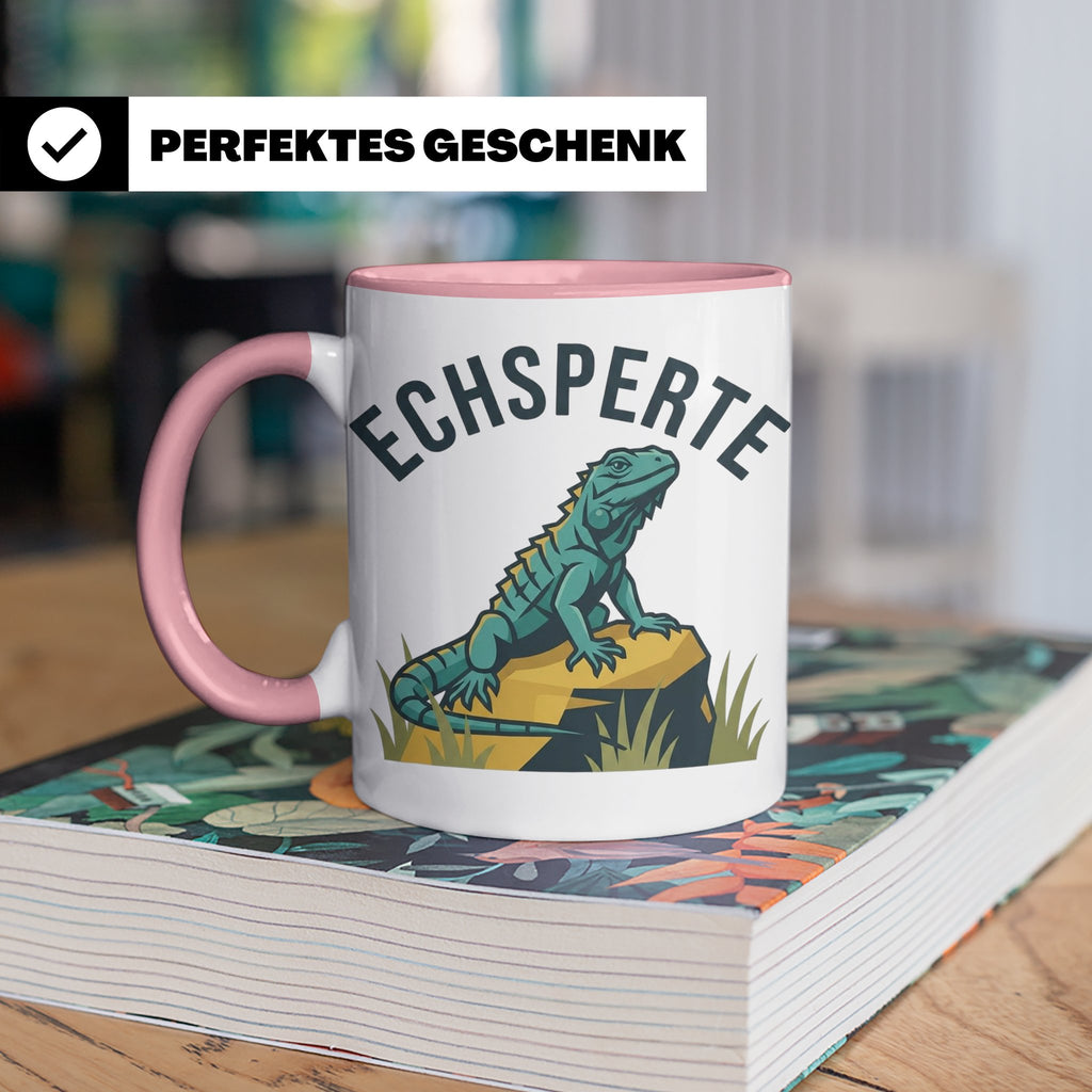Echsperte Tasse für Reptilienhalter, lustiges Wortspiel mit  – Rosa [farbe:rosa]