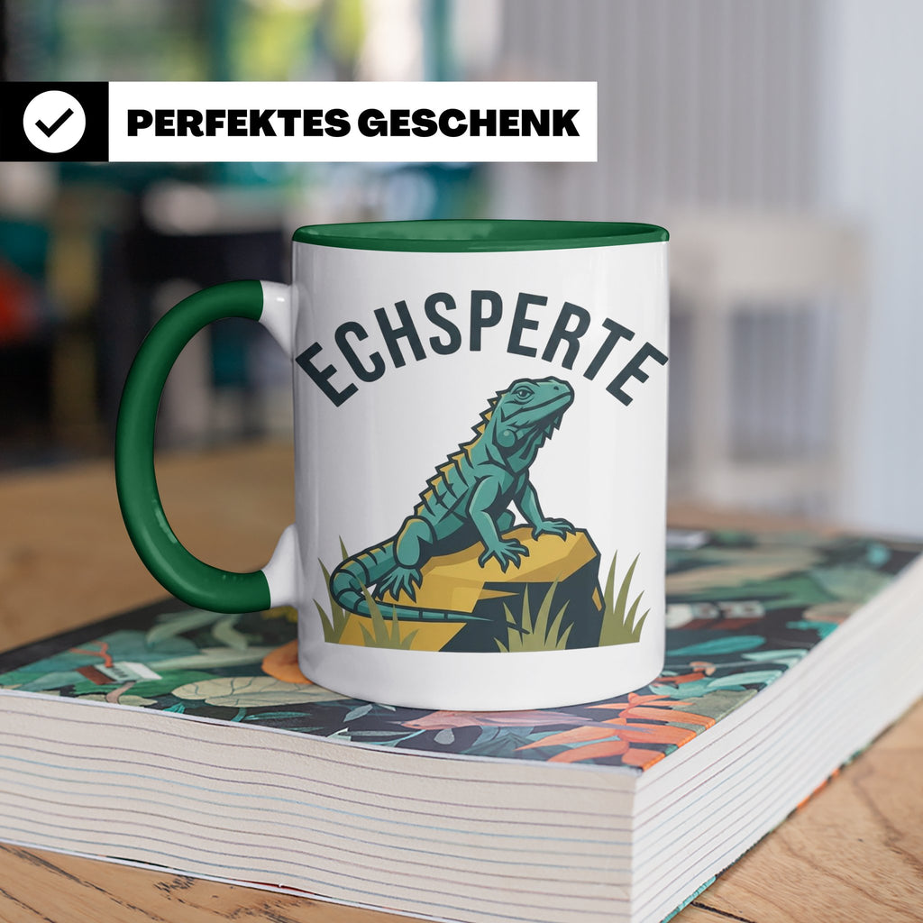 Echsperte Tasse für Reptilienhalter, lustiges Wortspiel mit  – Grün [farbe:grün]