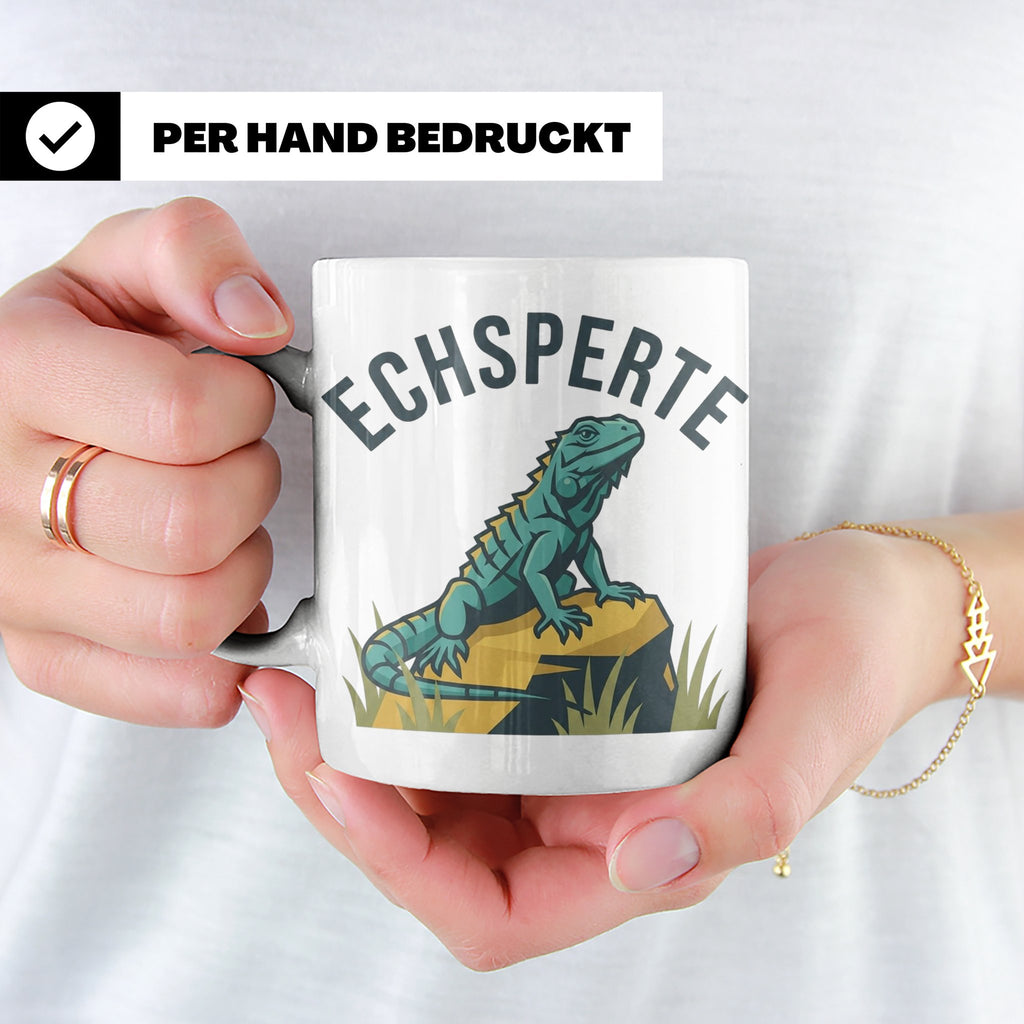 Echsperte Tasse für Reptilienhalter, lustiges Wortspiel mit  – Weiß [farbe:weiß]