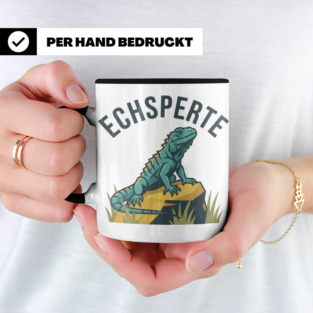 Echsperte Tasse für Reptilienhalter, lustiges Wortspiel mit  – Schwarz [farbe:schwarz]