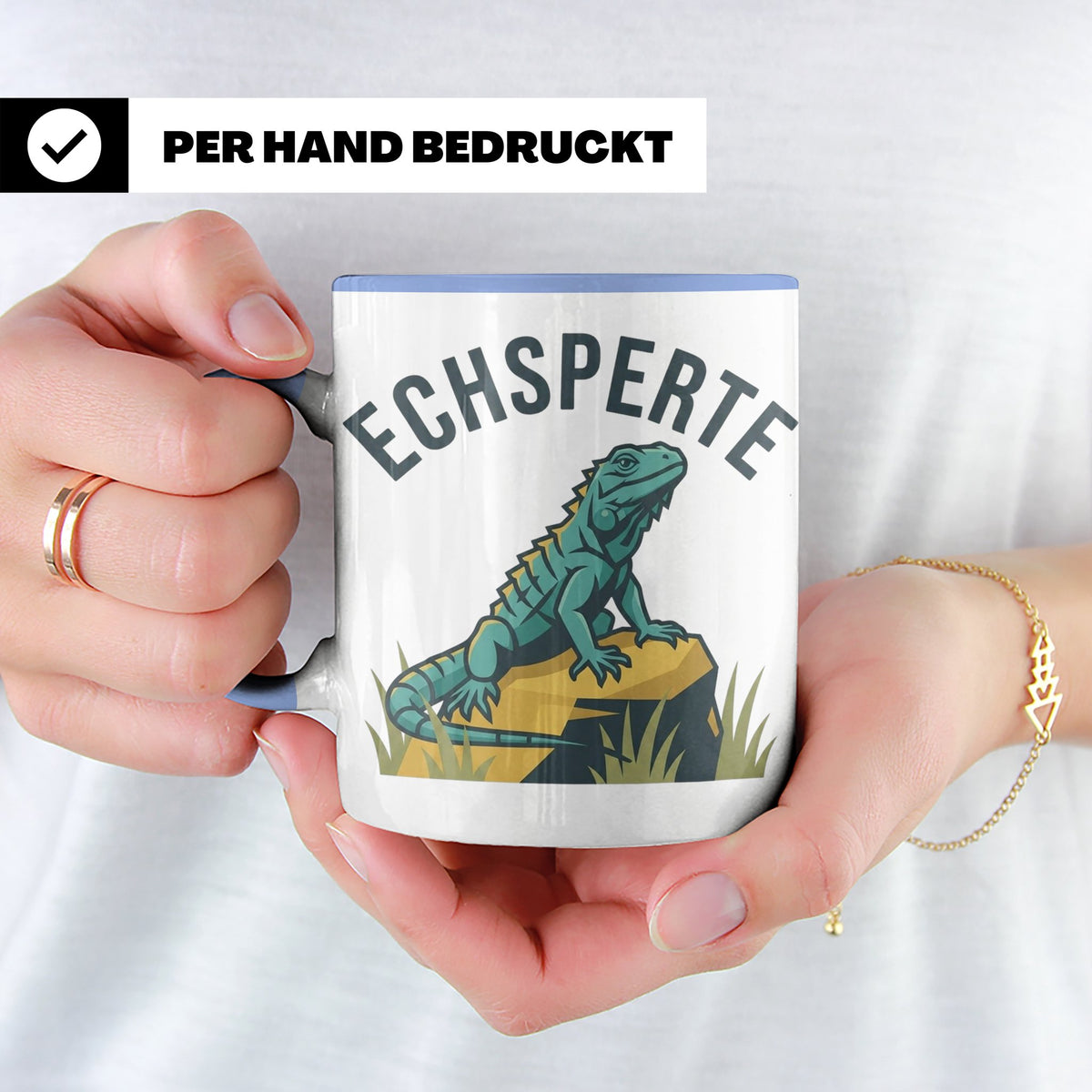 Echsperte Tasse für Reptilienhalter, lustiges Wortspiel mit  – Blau [farbe:blau]
