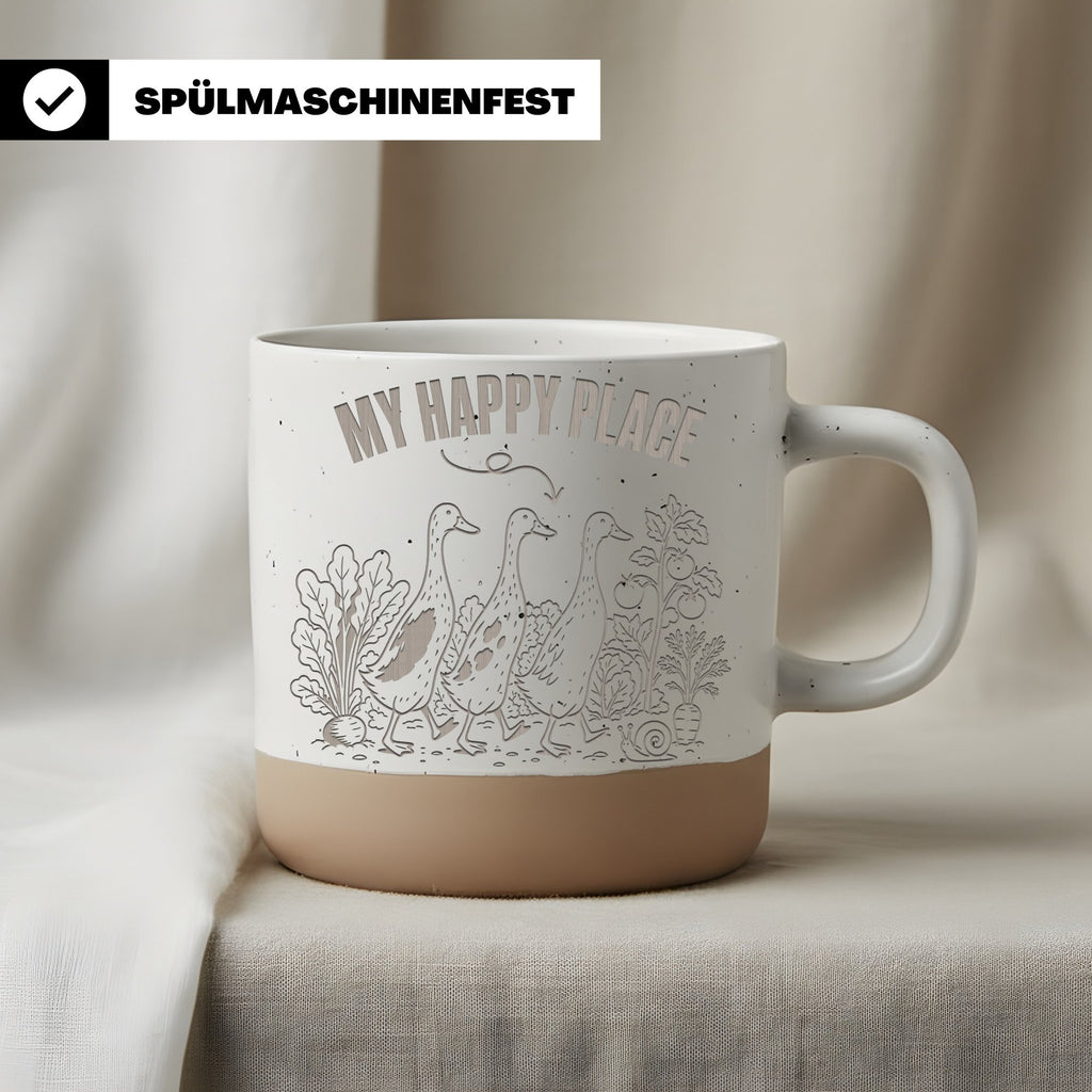 Laufenten Tasse My Happy Place - Lustiges Geschenk für Gärtner - Selbs – Bild 3