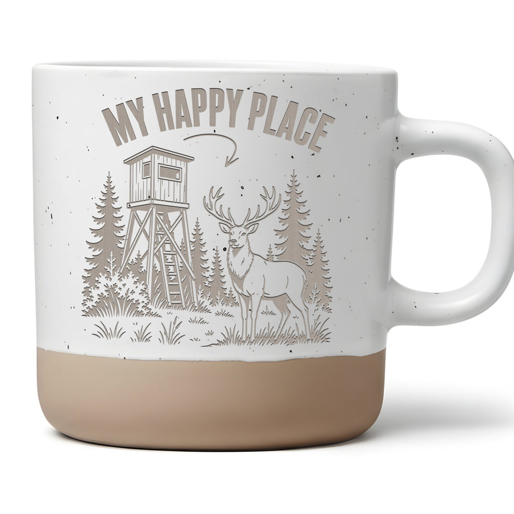 Jäger Tasse My Happy Place Hochsitz - Lustiges Geschenk für Waidmann - – Bild 1