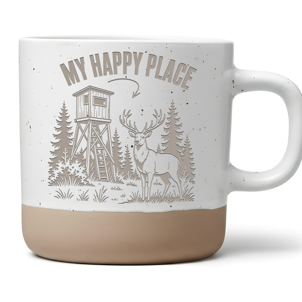 Jäger Tasse My Happy Place Hochsitz - Lustiges Geschenk für Waidmann - – Bild 1