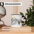 Badminton Tasse Let's Go Play, Federball Spieler Geschenk, S – Schwarz [farbe:schwarz]