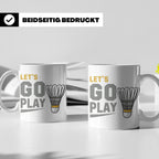 Badminton Tasse Let's Go Play, Federball Spieler Geschenk, S – Weiß [farbe:weiß]