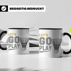 Badminton Tasse Let's Go Play, Federball Spieler Geschenk, S – Schwarz [farbe:schwarz]