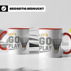 Badminton Tasse Let's Go Play, Federball Spieler Geschenk, S – Rot [farbe:rot]