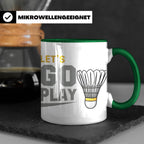 Badminton Tasse Let's Go Play, Federball Spieler Geschenk, S – Grün [farbe:grün]