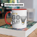 Badminton Tasse Let's Go Play, Federball Spieler Geschenk, S – Rot [farbe:rot]