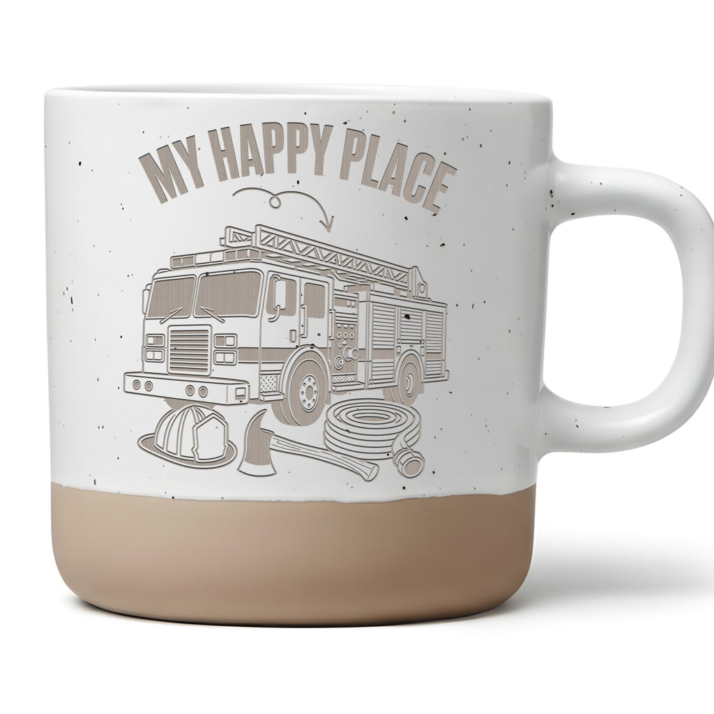 Feuerwehrauto Tasse My Happy Place - Lustiges Geschenk für Feuerwehrma – Bild 1