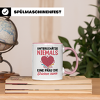 Niemals Stricken kann Tasse - Stricknadel Herz Motiv - Häkel - Rosa