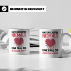 Niemals Stricken kann Tasse - Stricknadel Herz Motiv - Häkel - Weiß