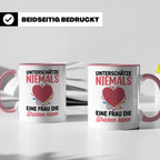 Niemals Stricken kann Tasse - Stricknadel Herz Motiv - Häkel - Rosa