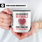 Niemals Stricken kann Tasse - Stricknadel Herz Motiv - Häkel - Schwarz
