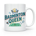 Badminton Queen Tasse für Spielerin & Federball Königin, Spo – Weiß [farbe:weiß]
