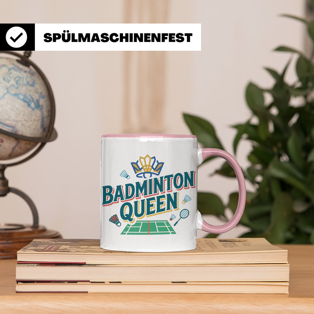 Badminton Queen Tasse für Spielerin & Federball Königin, Spo – Rosa [farbe:rosa]