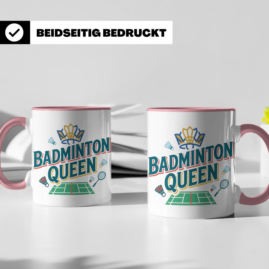 Badminton Queen Tasse für Spielerin & Federball Königin, Spo – Rosa [farbe:rosa]