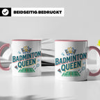Badminton Queen Tasse für Spielerin & Federball Königin, Spo – Rosa [farbe:rosa]