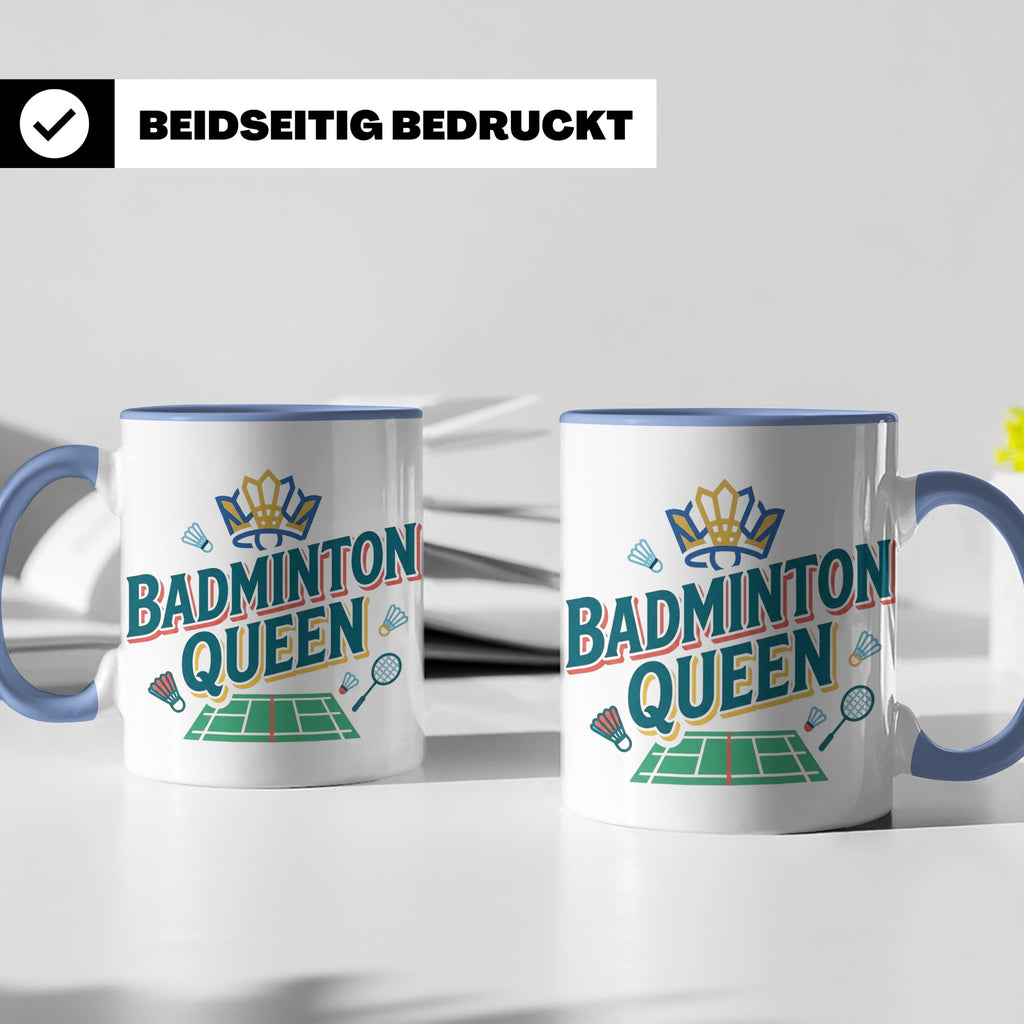 Badminton Queen Tasse für Spielerin & Federball Königin, Spo – Blau [farbe:blau]