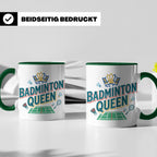 Badminton Queen Tasse für Spielerin & Federball Königin, Spo – Grün [farbe:grün]