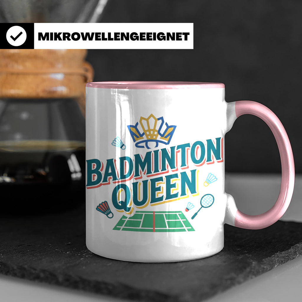 Badminton Queen Tasse für Spielerin & Federball Königin, Spo – Rosa [farbe:rosa]