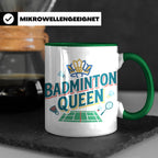 Badminton Queen Tasse für Spielerin & Federball Königin, Spo – Grün [farbe:grün]