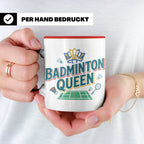 Badminton Queen Tasse für Spielerin & Federball Königin, Spo – Rot [farbe:rot]