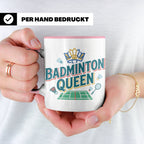 Badminton Queen Tasse für Spielerin & Federball Königin, Spo – Rosa [farbe:rosa]