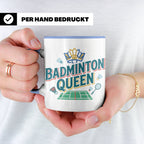 Badminton Queen Tasse für Spielerin & Federball Königin, Spo – Blau [farbe:blau]
