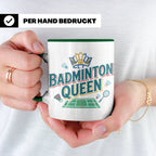 Badminton Queen Tasse für Spielerin & Federball Königin, Spo – Grün [farbe:grün]
