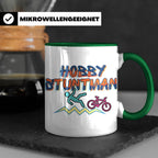 Hobby Stuntman Tasse mit Fahrrad Fail, lustiges Geschenk für – Grün [farbe:grün]