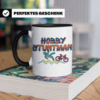 Hobby Stuntman Tasse mit Fahrrad Fail, lustiges Geschenk für – Schwarz [farbe:schwarz]