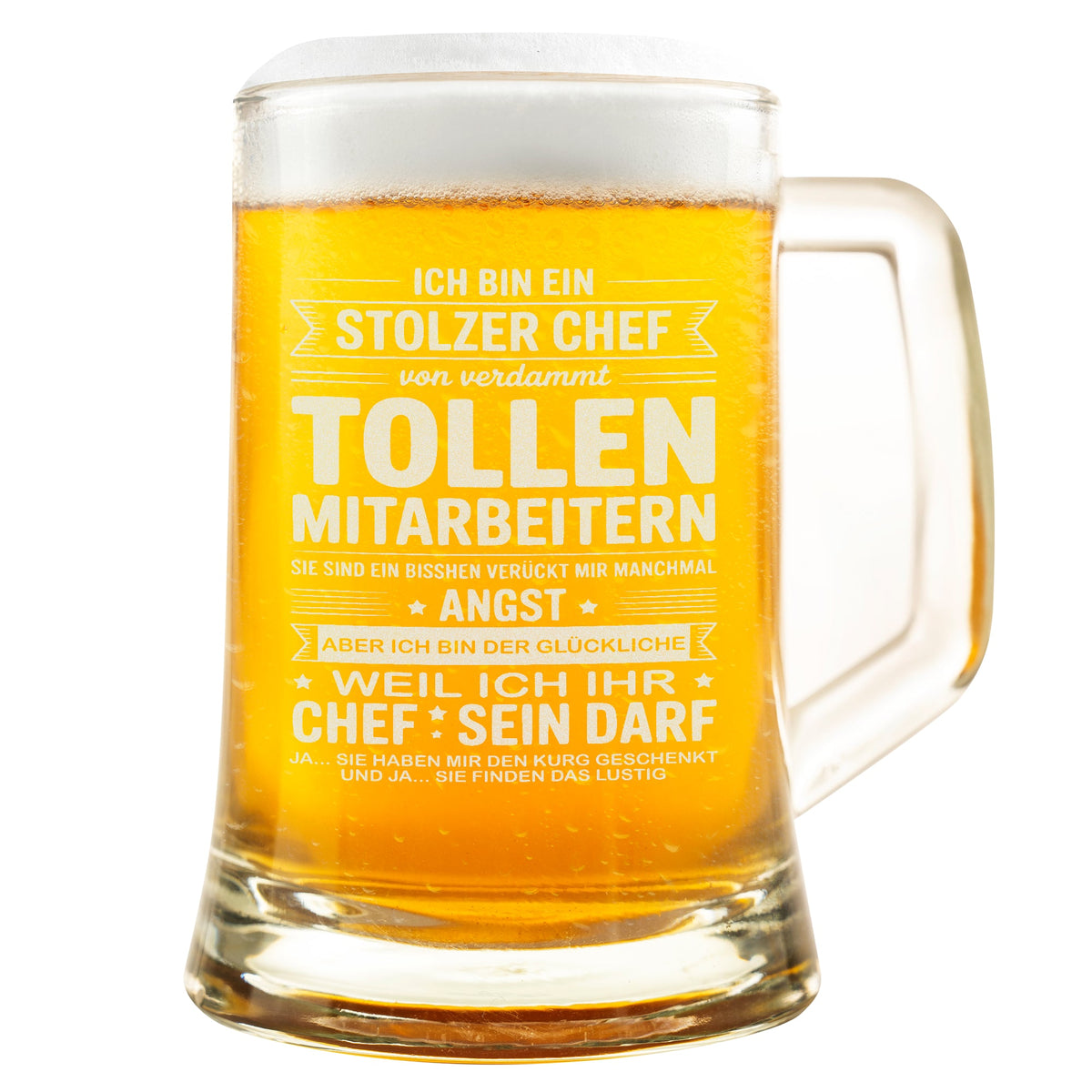 Stolzer Chef Bierkrug – Lustiges Geschenk für Chef, witziges Team-Geschenk, perfektes Abschieds- oder Dankeschön Geschenk für Vorgesetzte