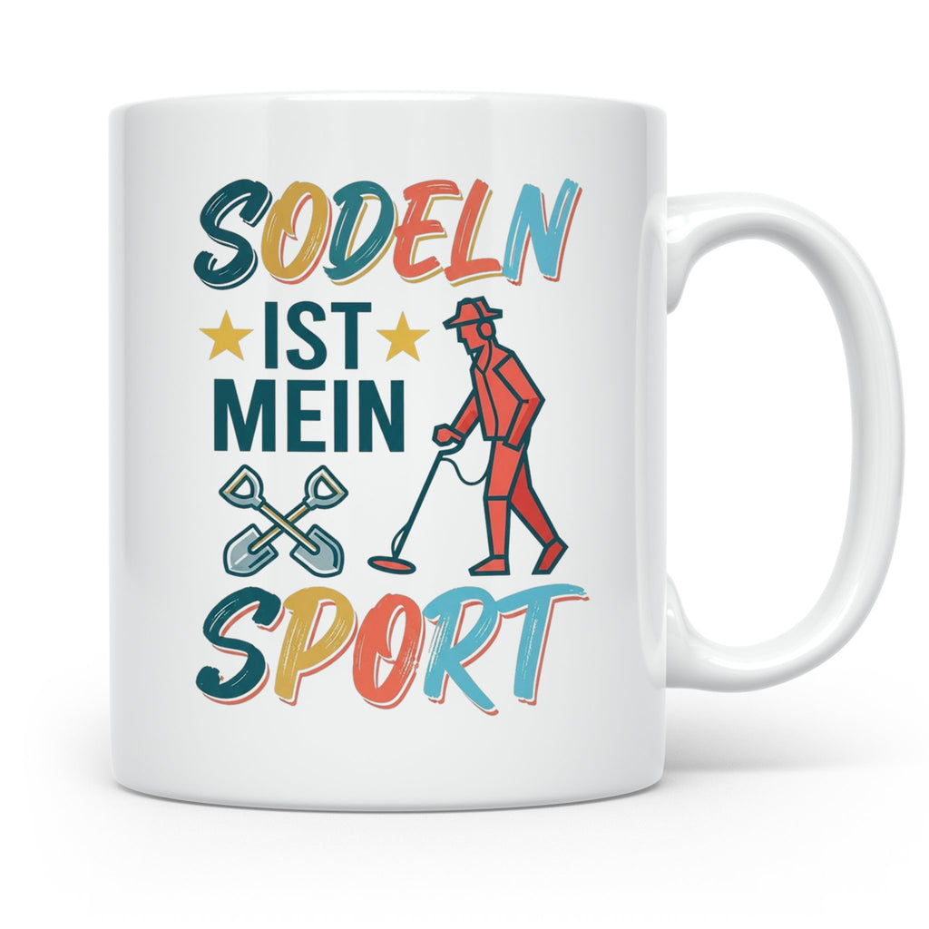 Sondeln Tasse mit Spruch | Sondengänger Metalldetektor Schat – Weiß [farbe:weiß]