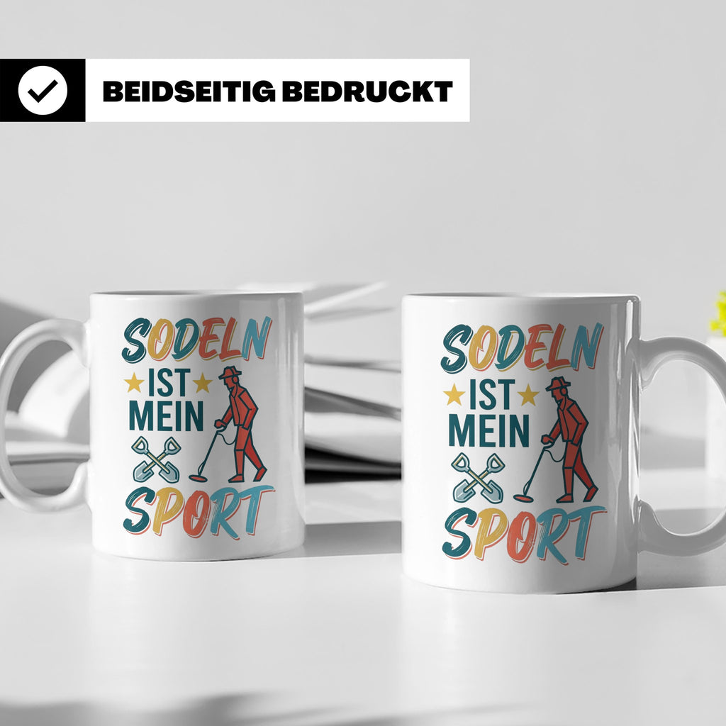 Sondeln Tasse mit Spruch | Sondengänger Metalldetektor Schat – Weiß [farbe:weiß]