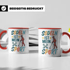 Sondeln Tasse mit Spruch | Sondengänger Metalldetektor Schat – Rot [farbe:rot]