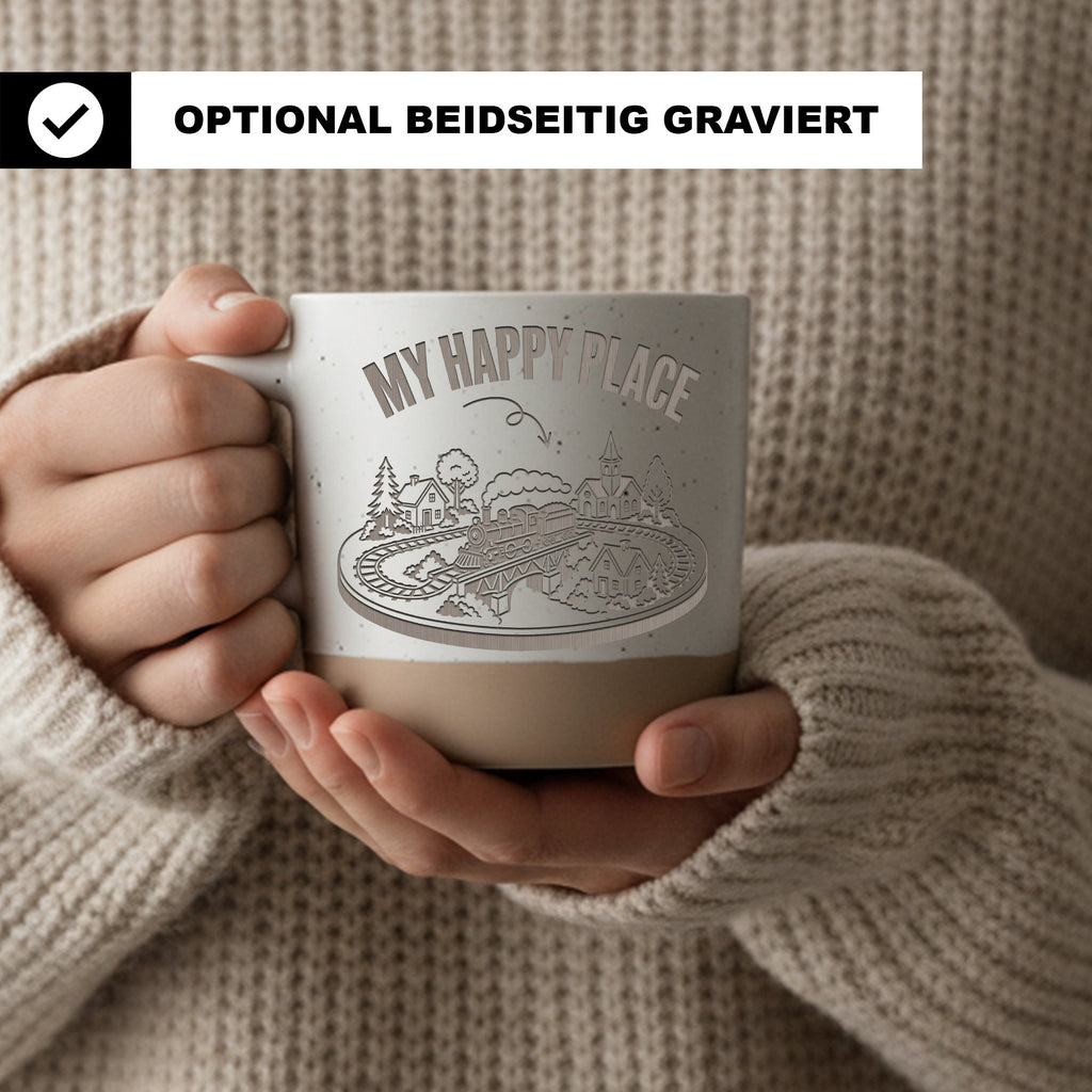 Modelleisenbahn Tasse My Happy Place - Geschenk für Eisenbahnfans - Zu – Bild 2