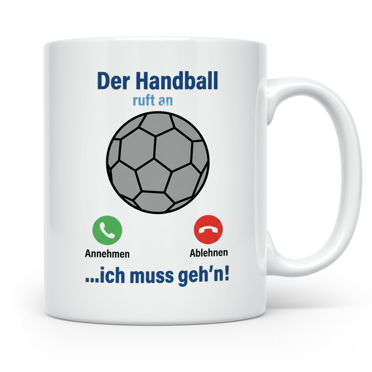 Handball Tasse Der Handball ruft an | Lustiger Spruch für Ha – Weiß [farbe:weiß]