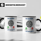 Handball Tasse Der Handball ruft an | Lustiger Spruch für Ha – Schwarz [farbe:schwarz]