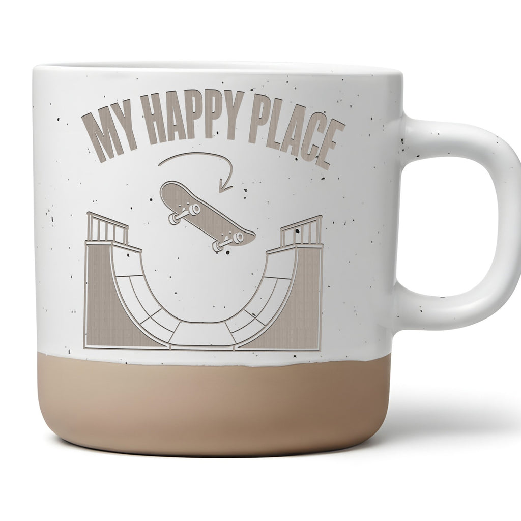 Skateboard Tasse My Happy Place - Lustiges Geschenk für Skater - Halfp – Bild 1
