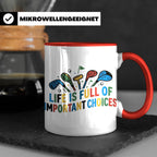Golfer Tasse mit Spruch Life is full of important choices, L – Rot [farbe:rot]