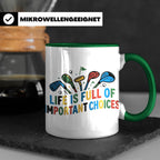 Golfer Tasse mit Spruch Life is full of important choices, L – Grün [farbe:grün]