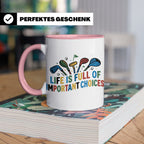 Golfer Tasse mit Spruch Life is full of important choices, L – Rosa [farbe:rosa]