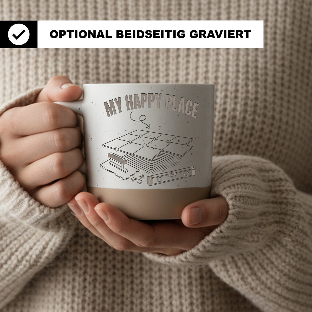 Fliesenleger Tasse My Happy Place - Lustiges Geschenk für Handwerker - – Bild 2