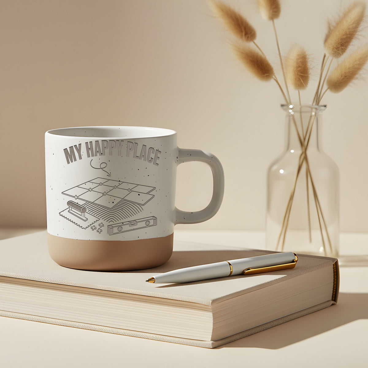 Fliesenleger Tasse My Happy Place - Lustiges Geschenk für Handwerker - – Bild 5